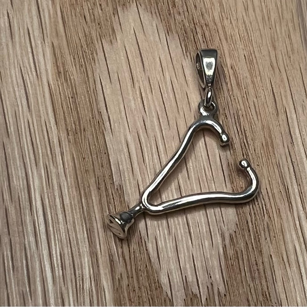 Medical Stethoscope Pendant • Vintage Sterling Silver • NOS • 925
